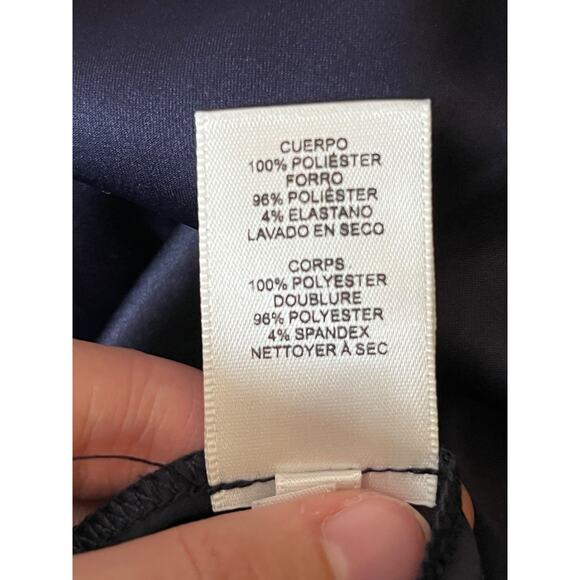 Eliza J Embellished high low chiffon dress gown blue size 8 - Picture 8 of 8